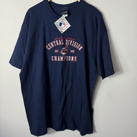 Vintage 1999 Cleveland Indians Chief Central Division Champions Shirt XL - Picture 1 of 4